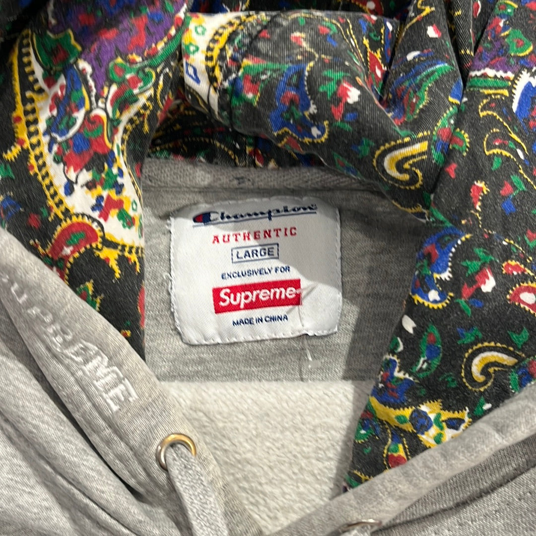 Supreme Champion Hoodie Paisley Grey L