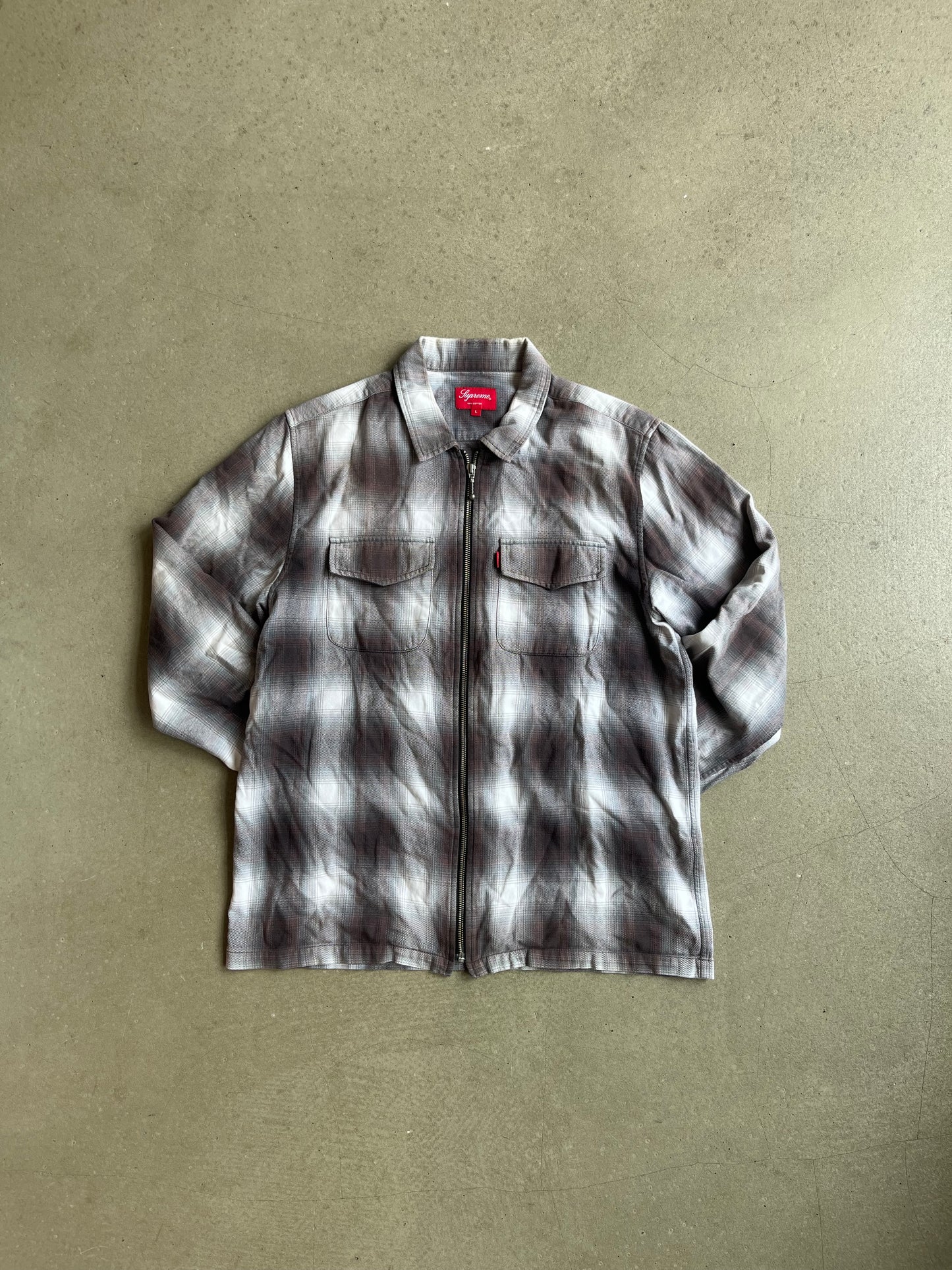 Supreme Shadow Plaid Shirt Brown Large
