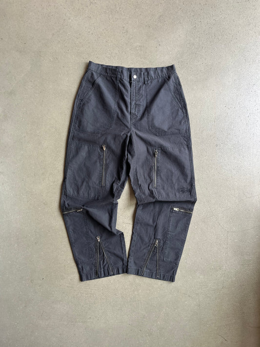 Stussy Flight Pant Ripstop Pig Dyed Grey Size 32