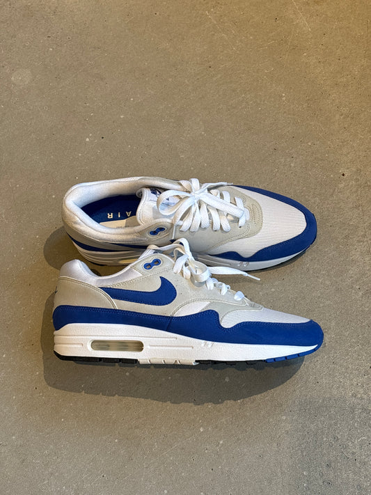 Nike Air Max 1 Anniversary OG White/Royal Blue Size 44