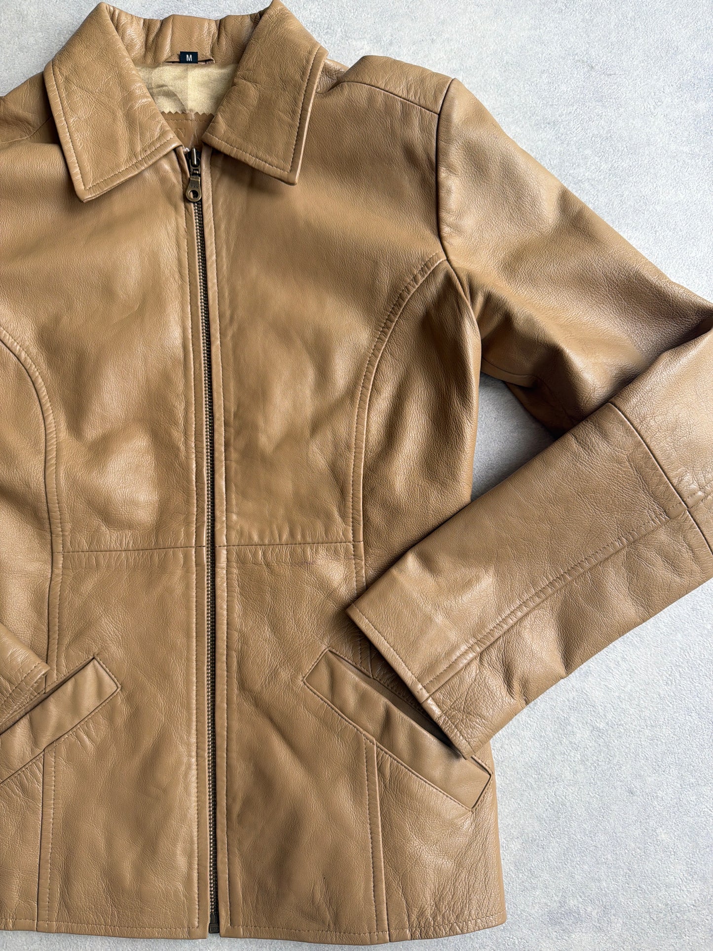 Ricano Leather  Beige Jacket M