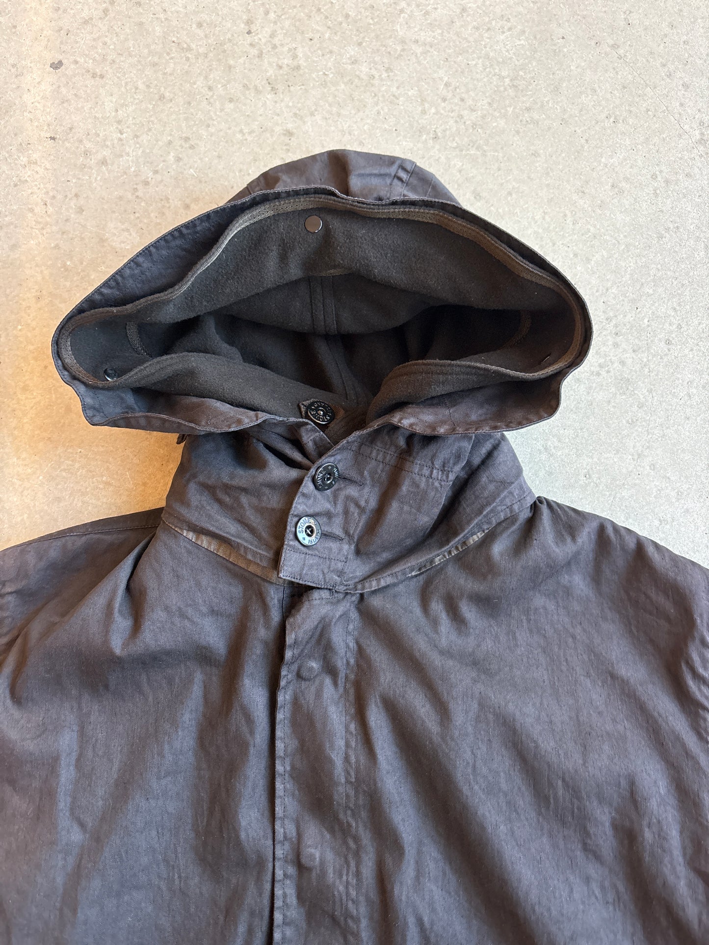 Vintage Stone Island Lino Flax Lined Parka Grey Medium