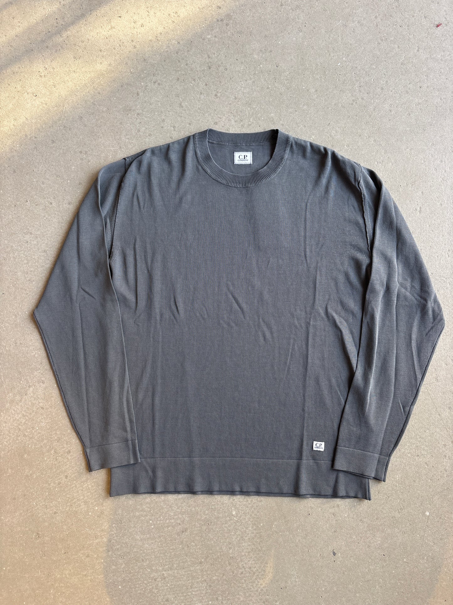 C.P Company Cotton Crepe Crewneck Knit Smoked Pearl