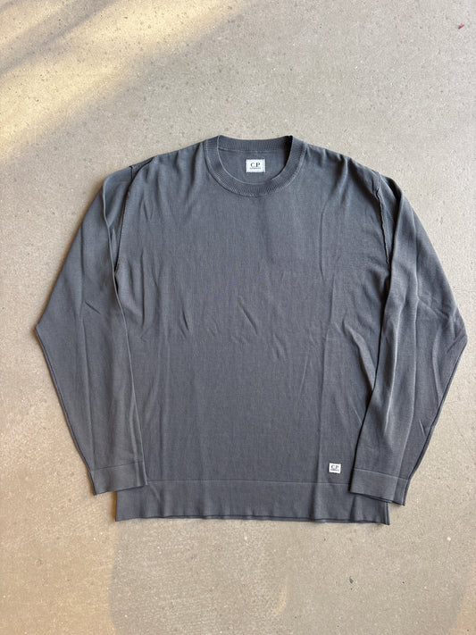 C.P Company Cotton Crepe Crewneck Knit Smoked Pearl