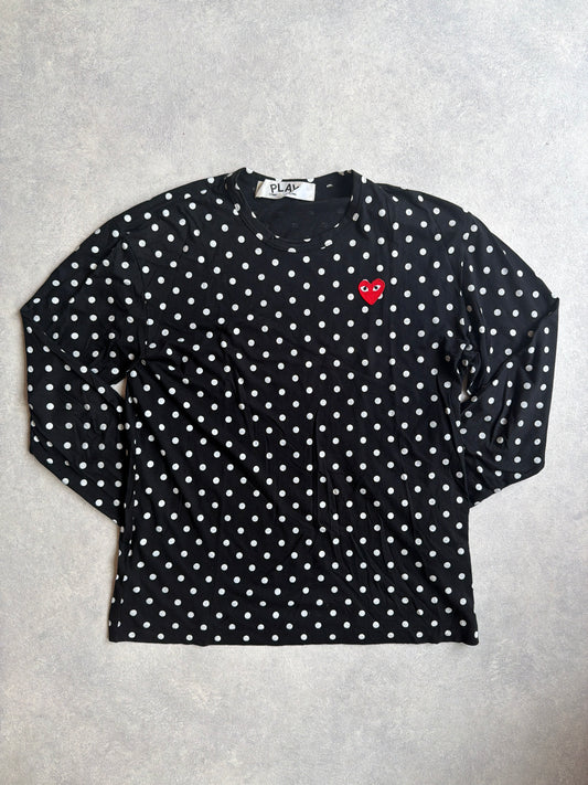 Comme Des Garçons Play Polka Dot Black Size XL