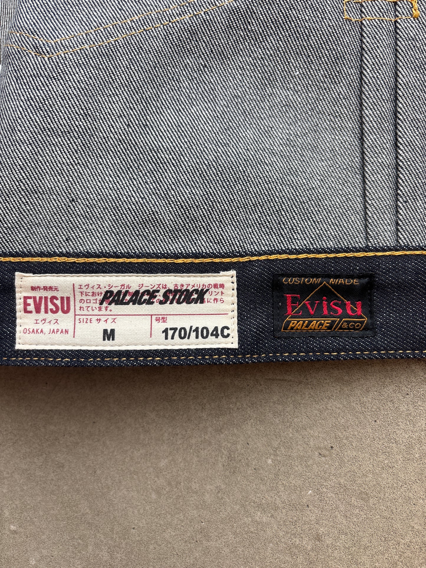 Palace x Evisu Classic Seagull Denim Jacket Indigo Raw