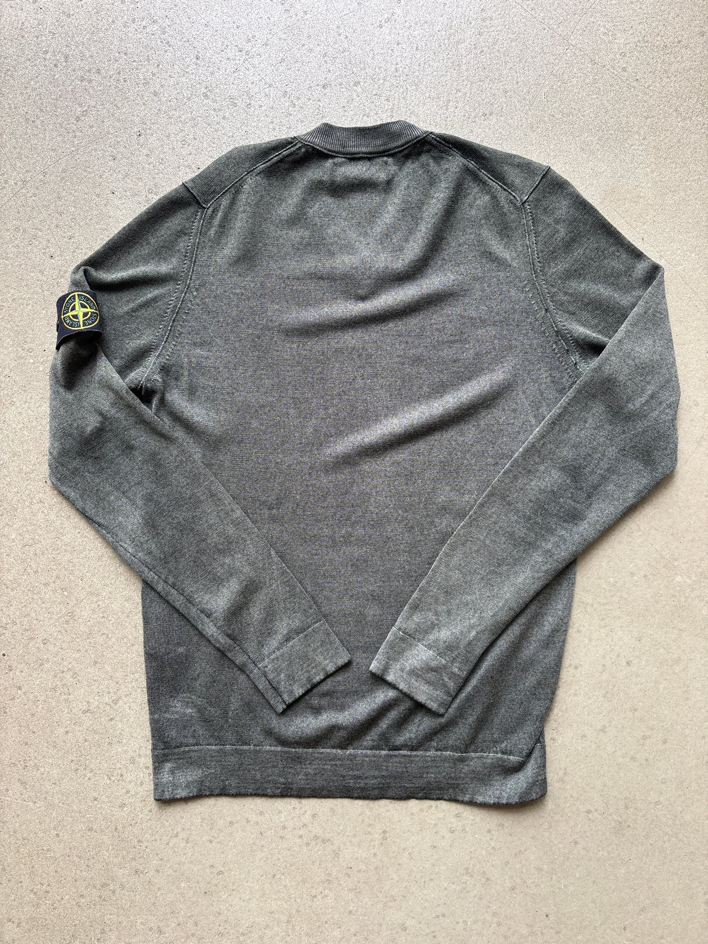 Stone Island Knit V-neck Sweater Green M