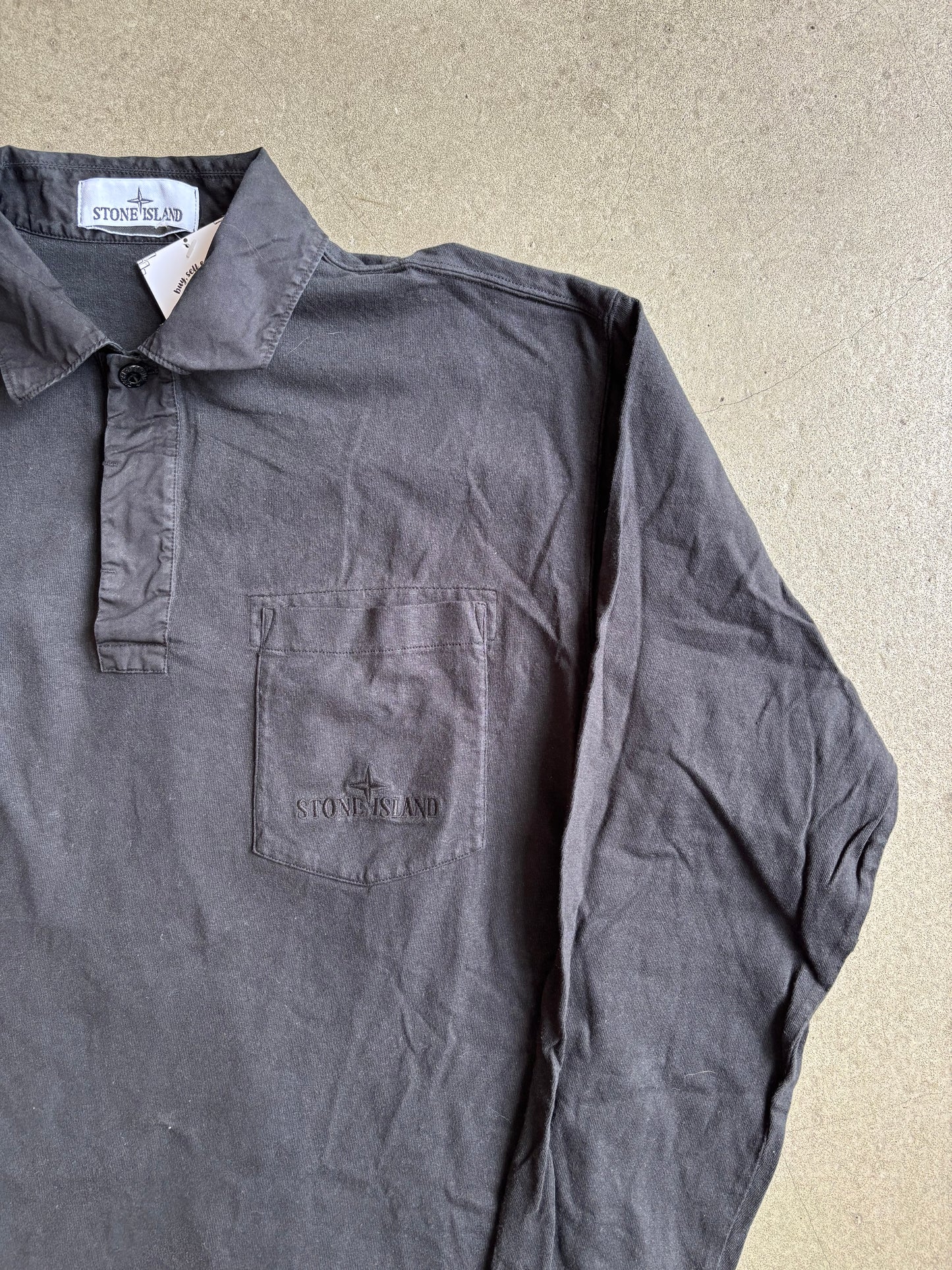 Stone Island Longsleeve Polo Black Small