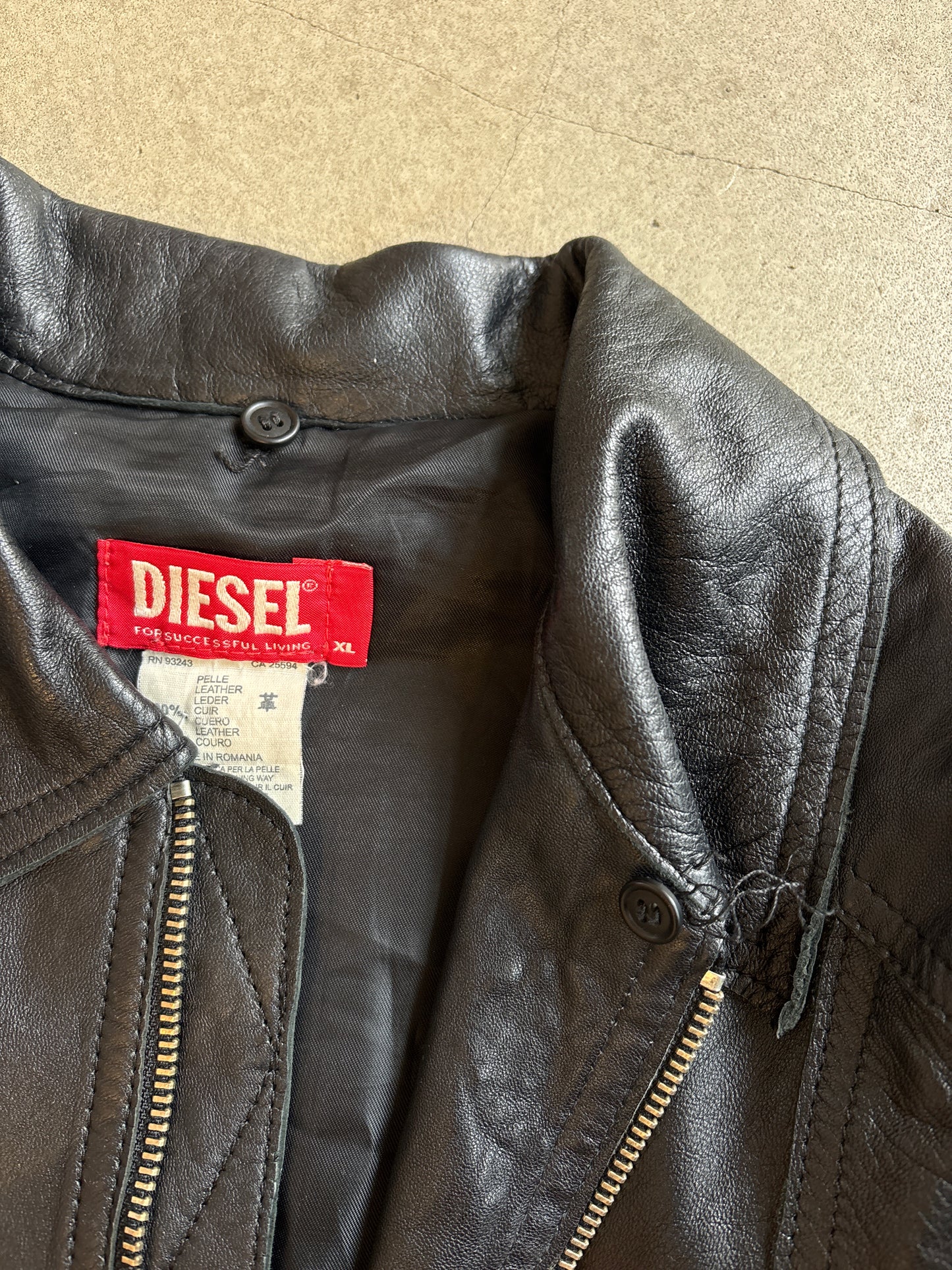 Diesel leather Jacket Women XL