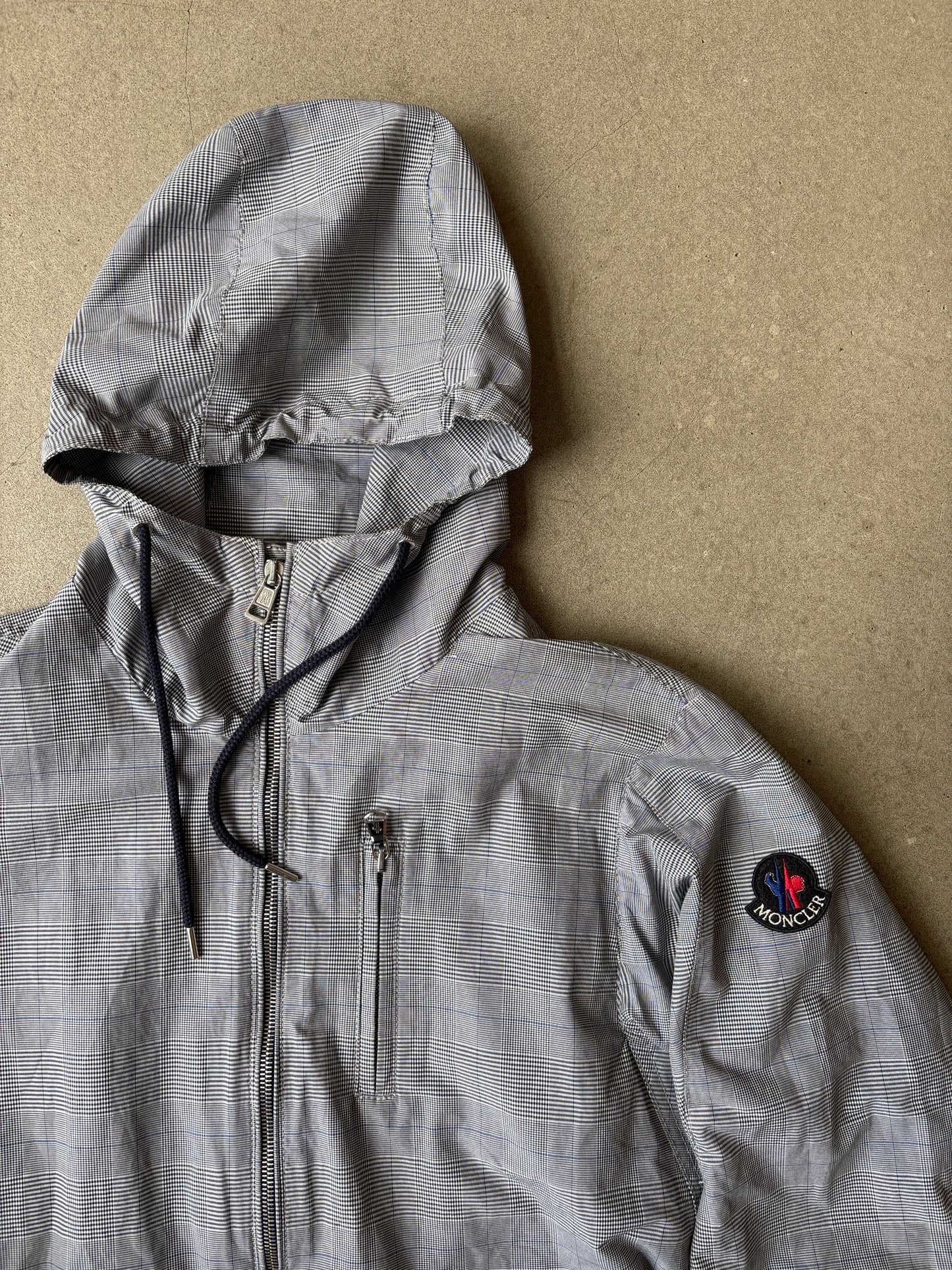 Moncler Checkered Pattern Woman Jacket Grey 0