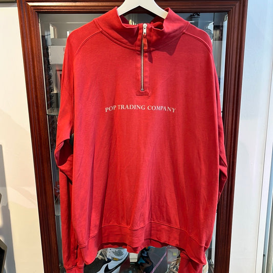 Pop Trading Company Half Zip Rugby Red XXL