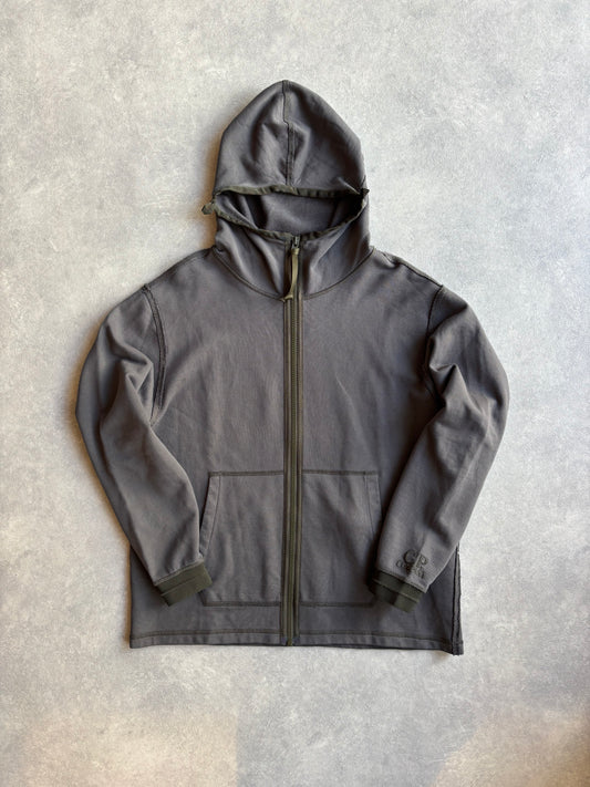C.P. Company Zip Hooded Sweat Open Smoked Pearl