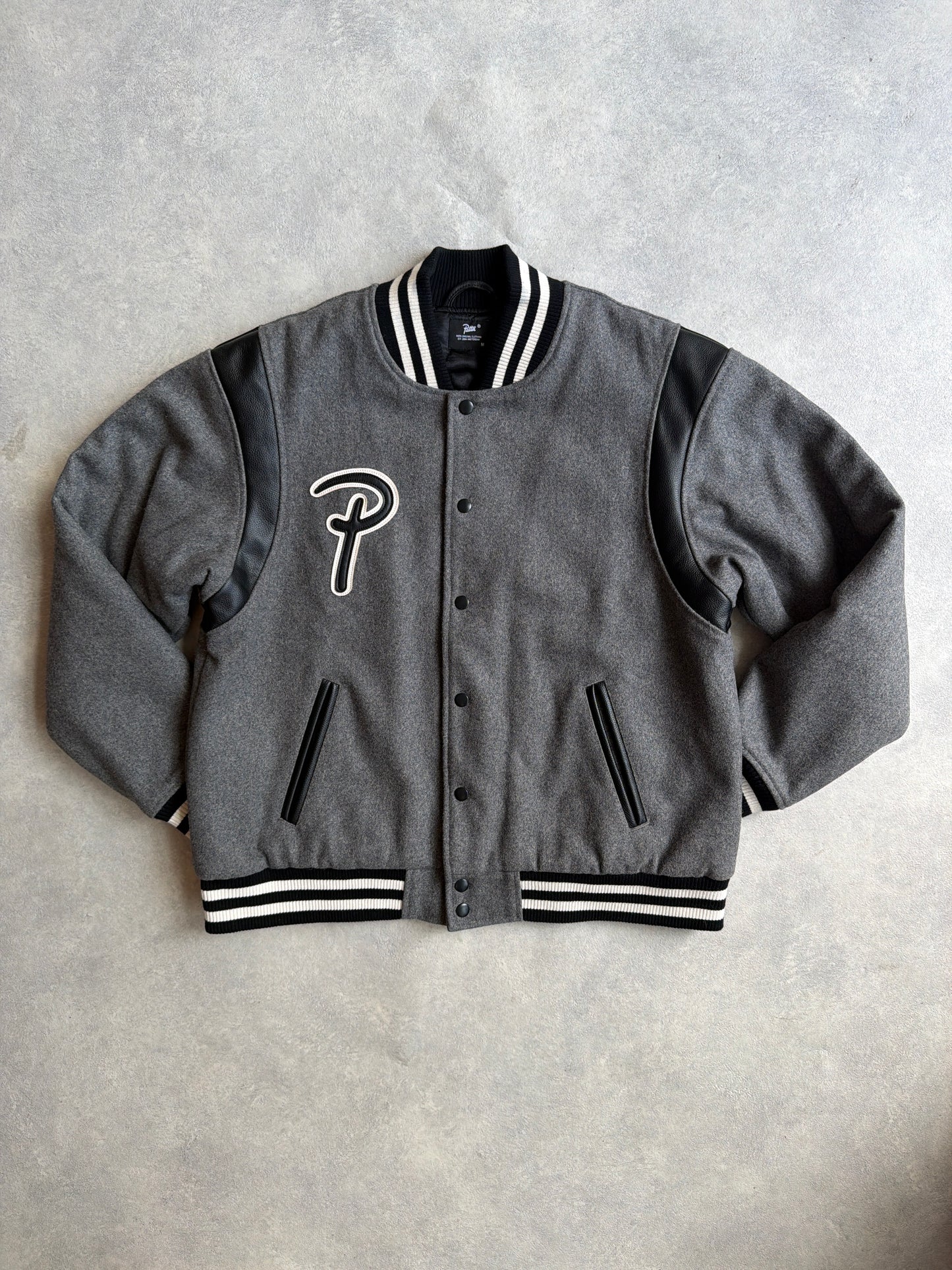 Patta Wool Sports Bomber Jacket grey M