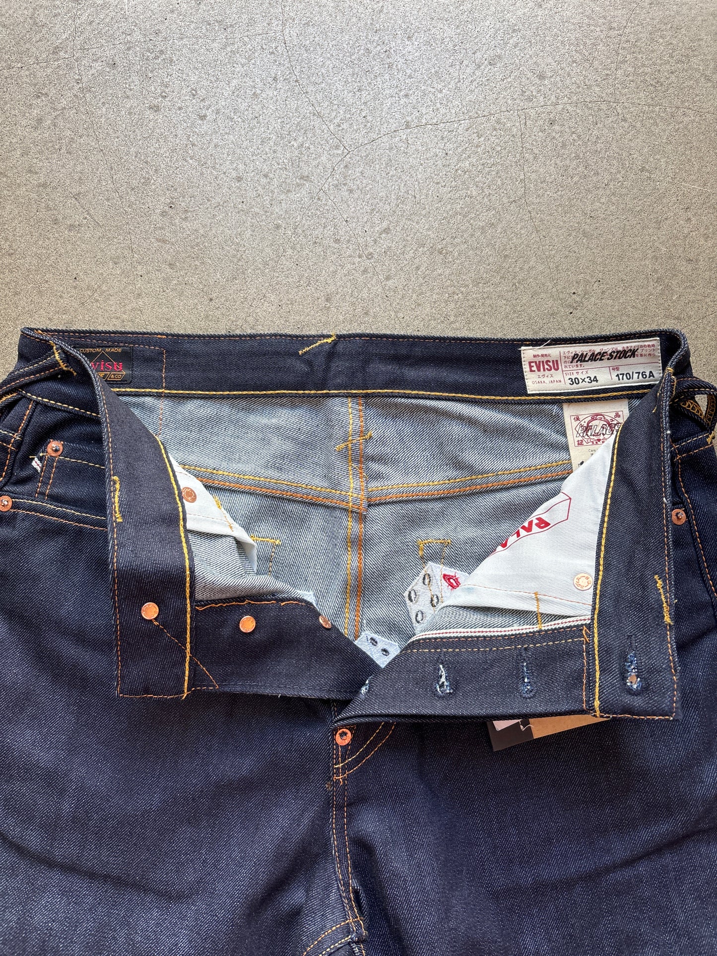 Palace x Evisu Dice Denim Jean Raw