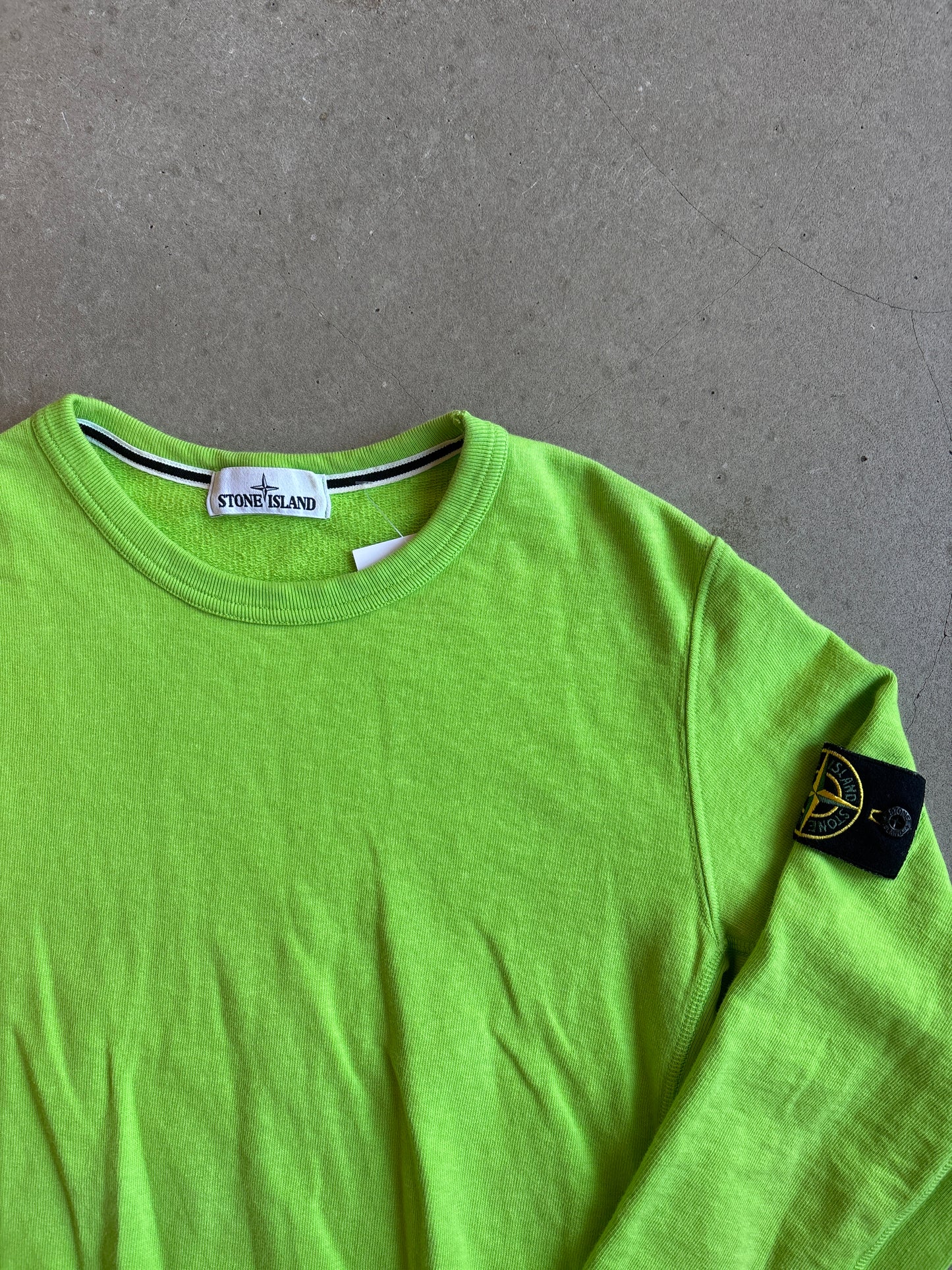 Stone Island Bright Green Sweater Medium
