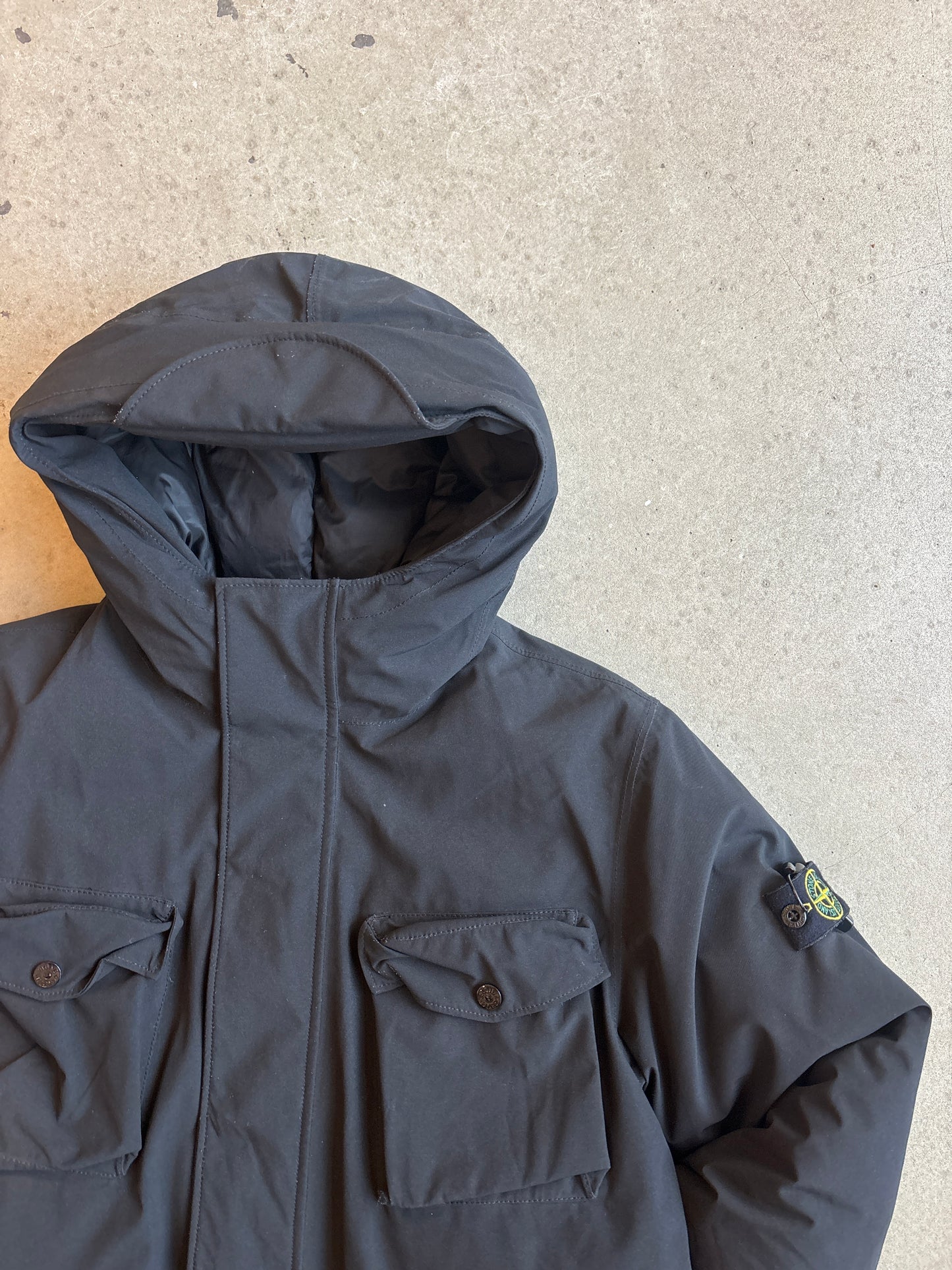 Stone Island Junior Parka Down Jacket Black 14Y