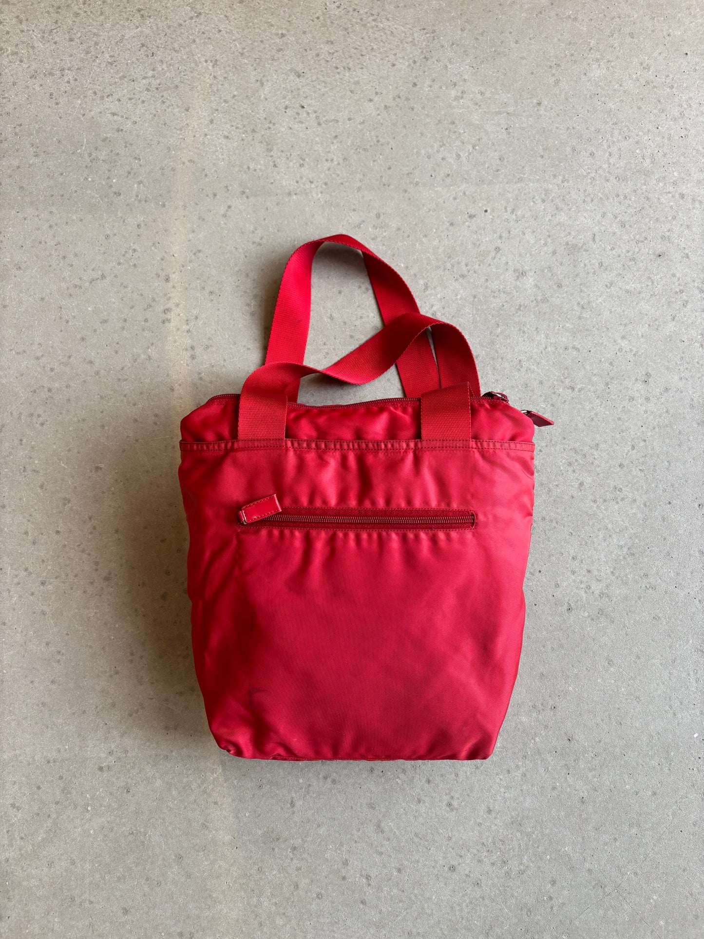 Prada Nylon Tote Bag Red