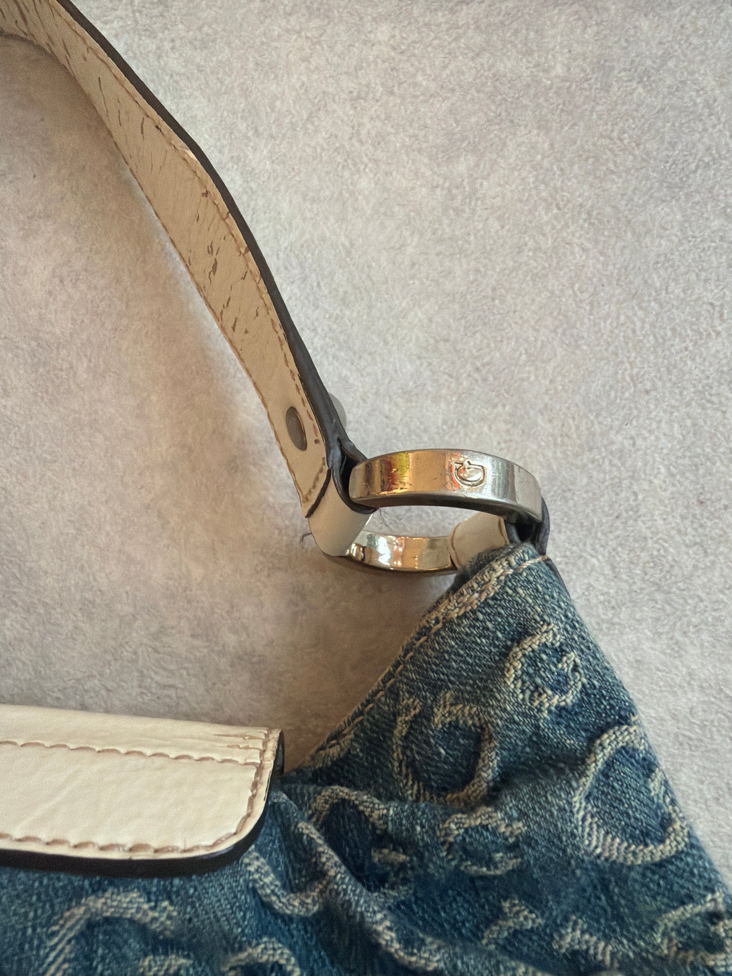 Guess Monogram Blue Denim Bag