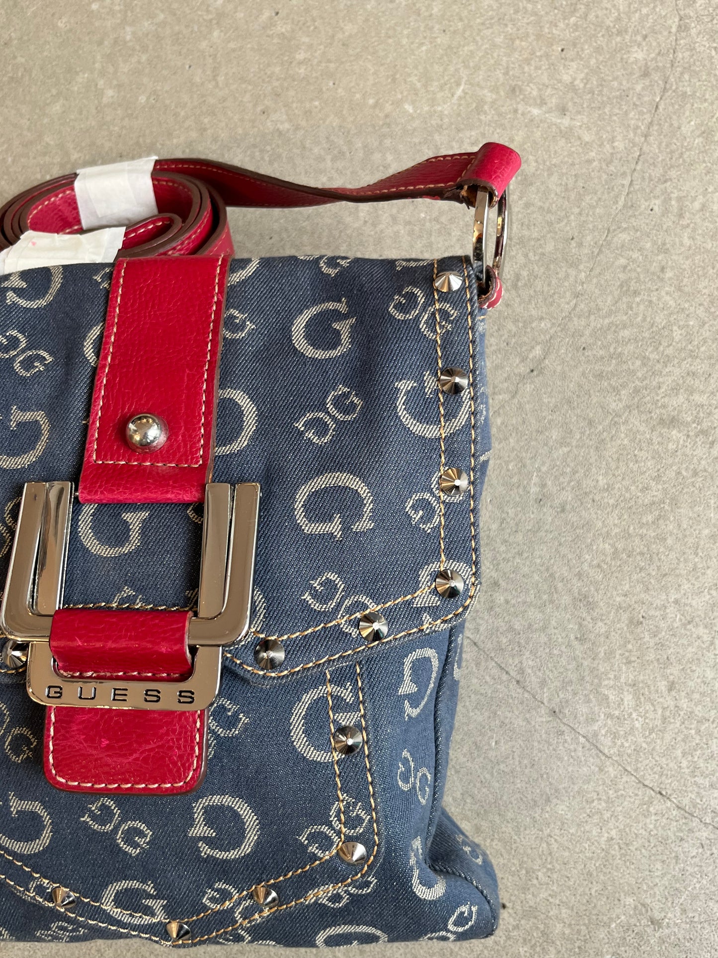 Guess Canvas Logo Bag Blue