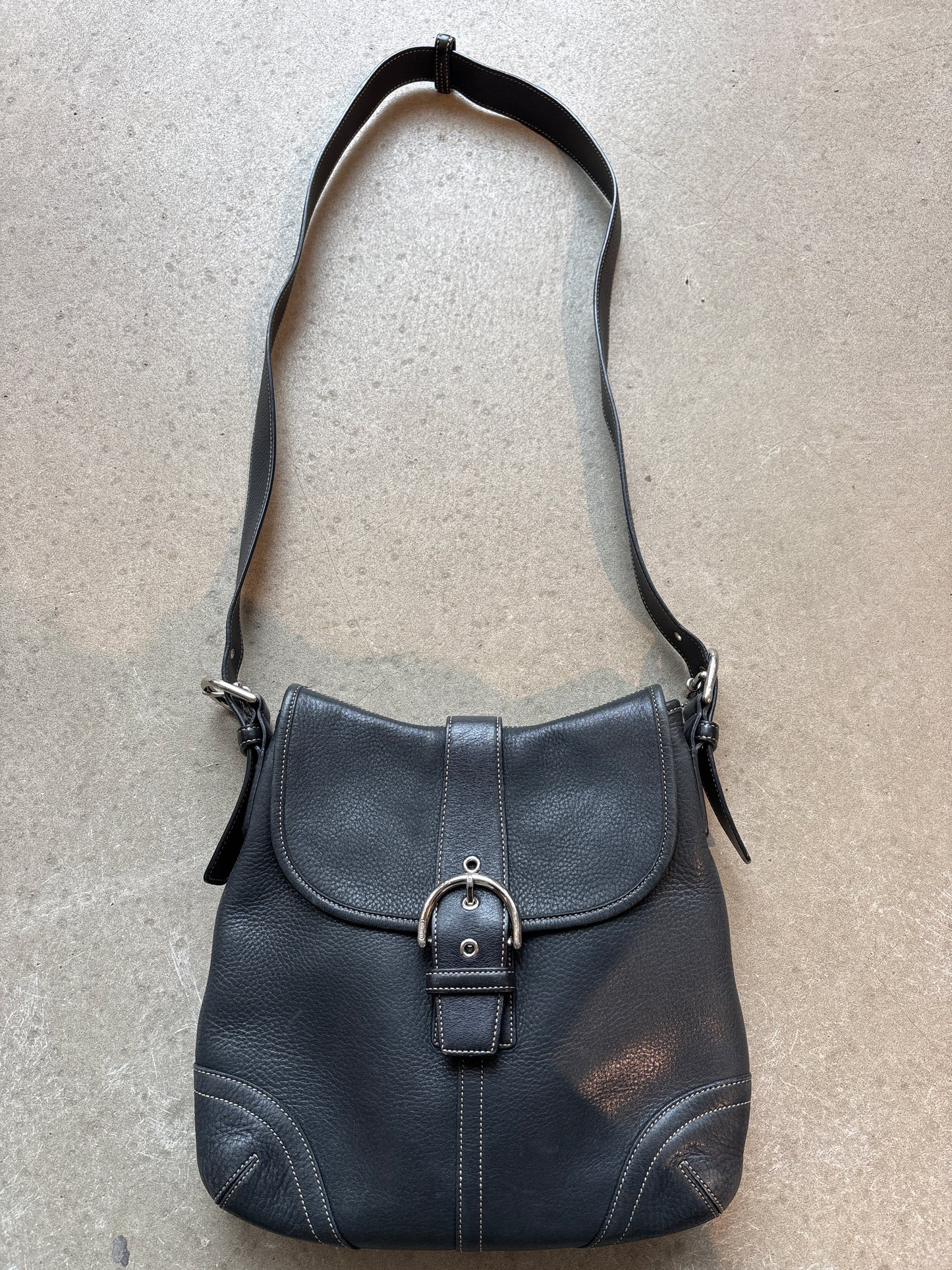 Coach Soho Leather Shoulder Bag Black