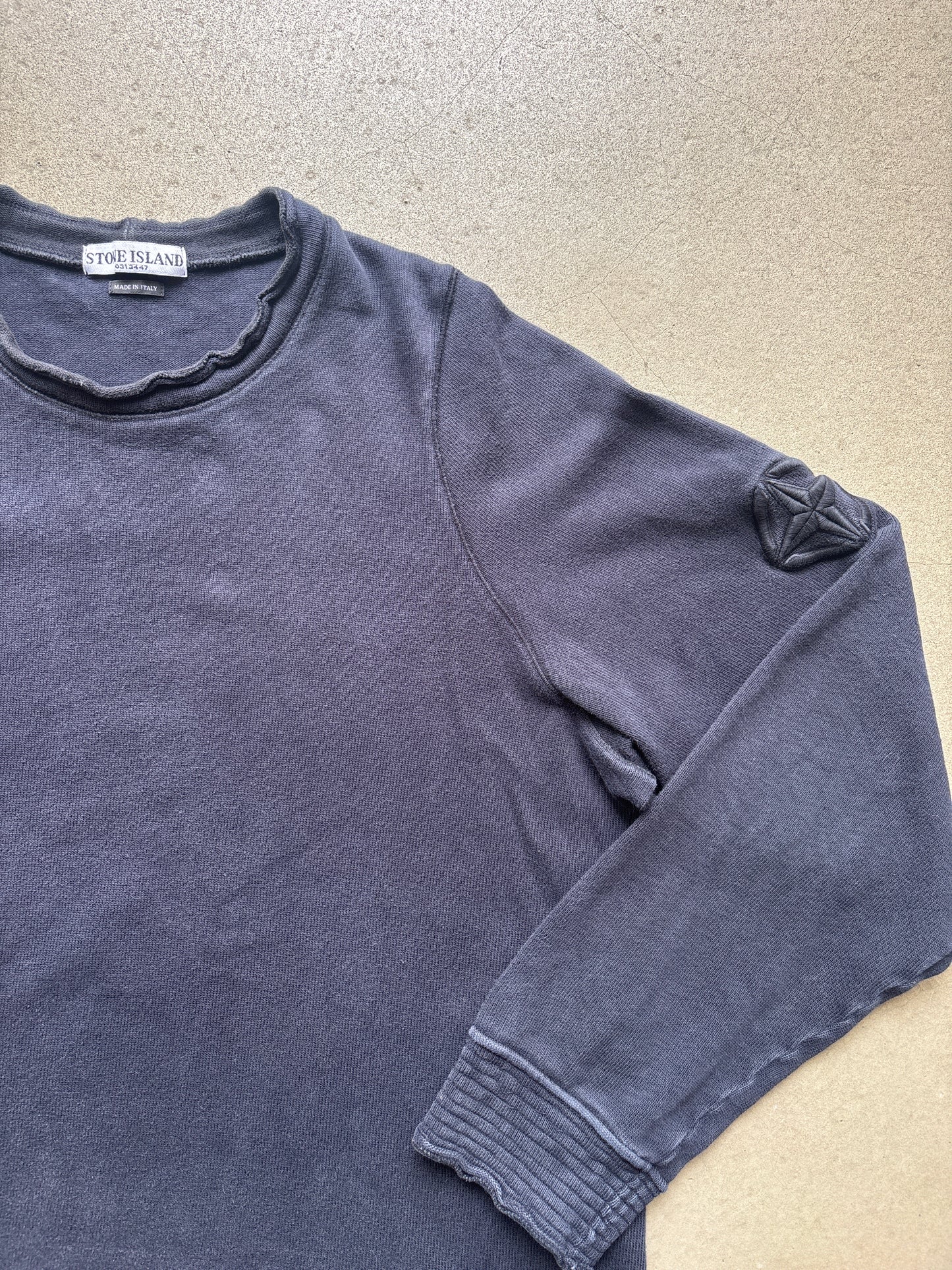 Vintage Stone Island Compass Logo Sleeve Sweater Navy XL