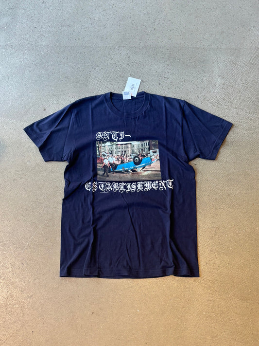 Supreme Anti Establishment Tee Navy L