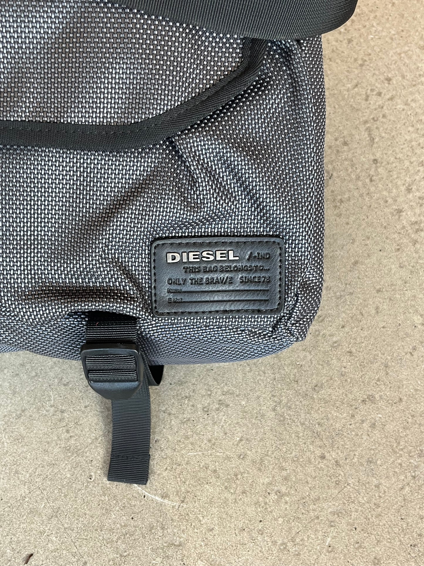 Diesel Metalic Laptop Bag Grey