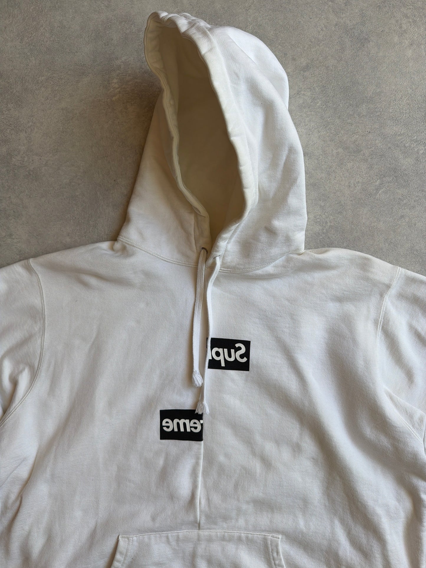 Supreme x CDG FW18 Box Logo Split Hoodie White XL