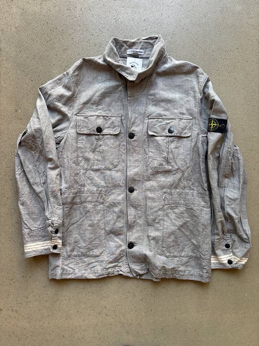 Stone Island Compact Button Up Jacket Grey
