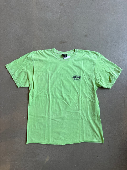 Stussy Amsterdam Neon Green Cropped Tee L