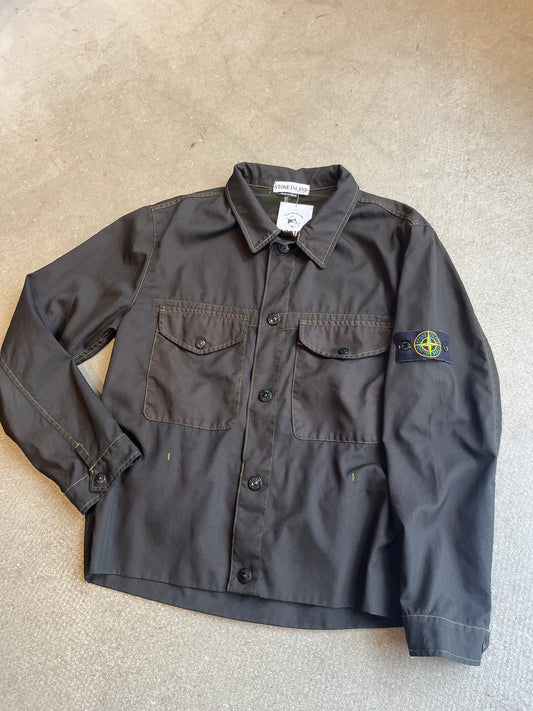 Vintage Stone Island Stitched Tactical Jacket Large Brown