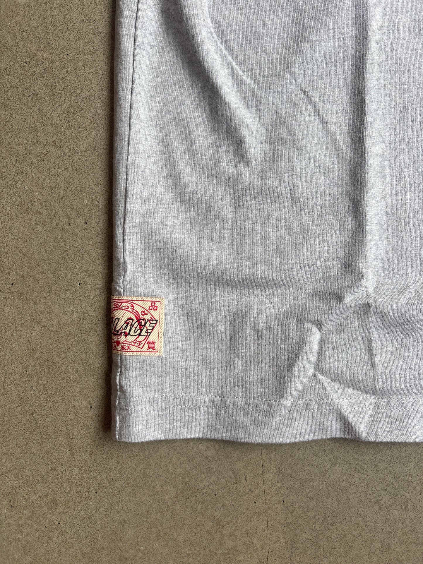 Palace x Evisu Logo T-Shirt Grey Marl