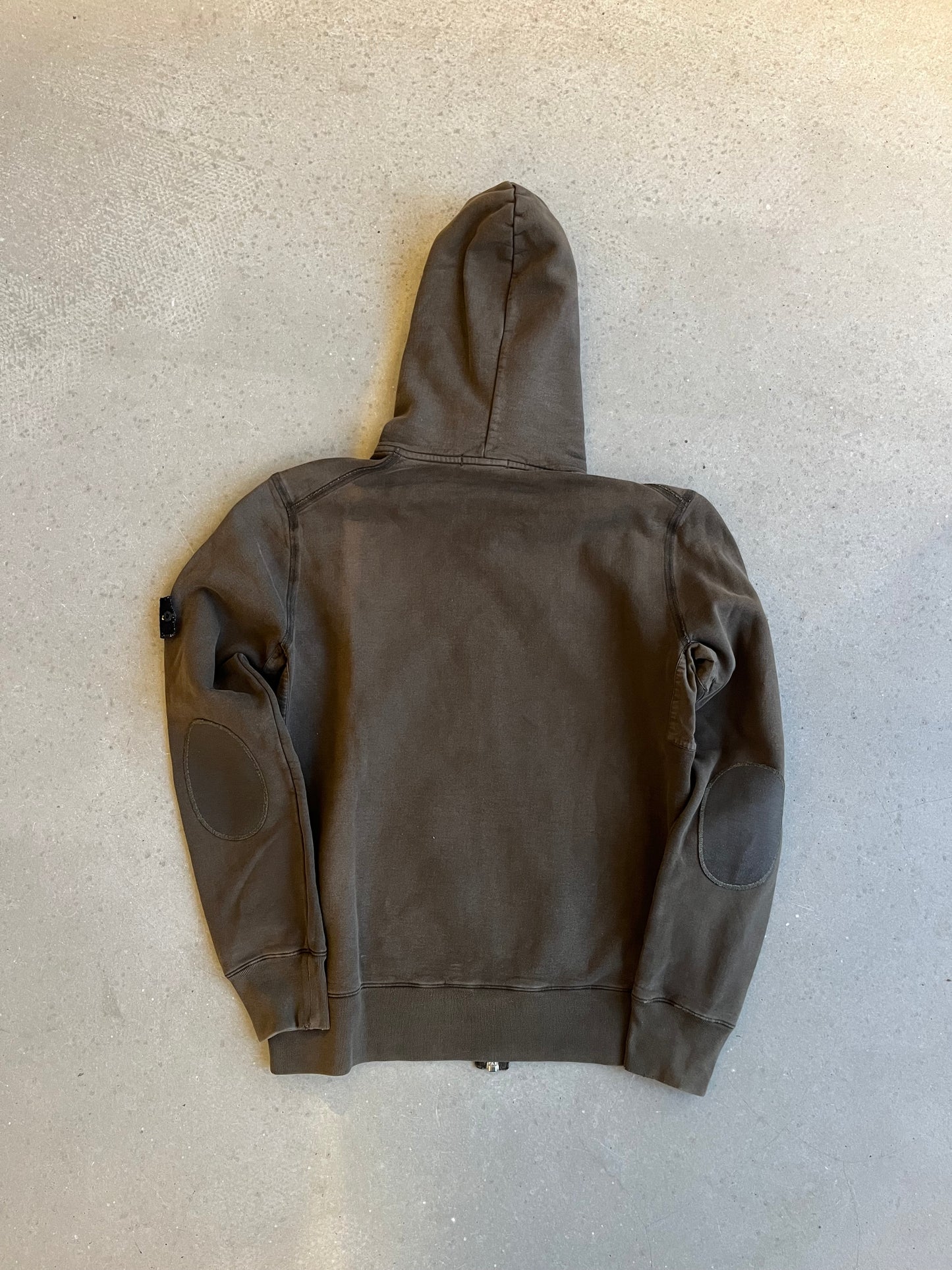 Vintage Stone Island Zip Up Hoodie Khaki XL