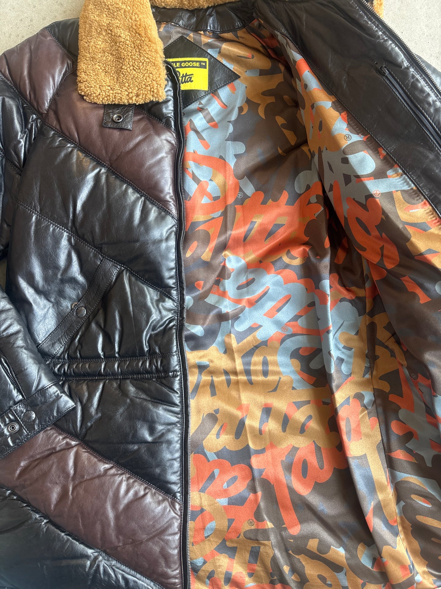 Double Goose X Patta Leather Bomber Brown Large