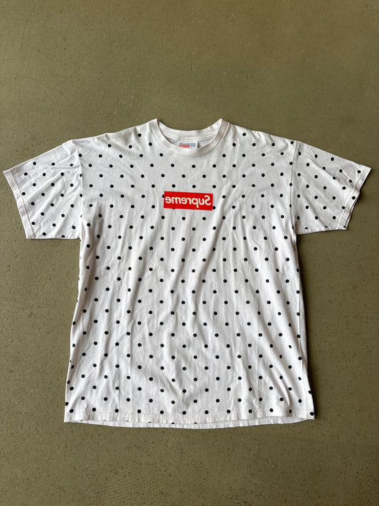 Supreme x CDG Polka Dot Box Logo Tee Size XL