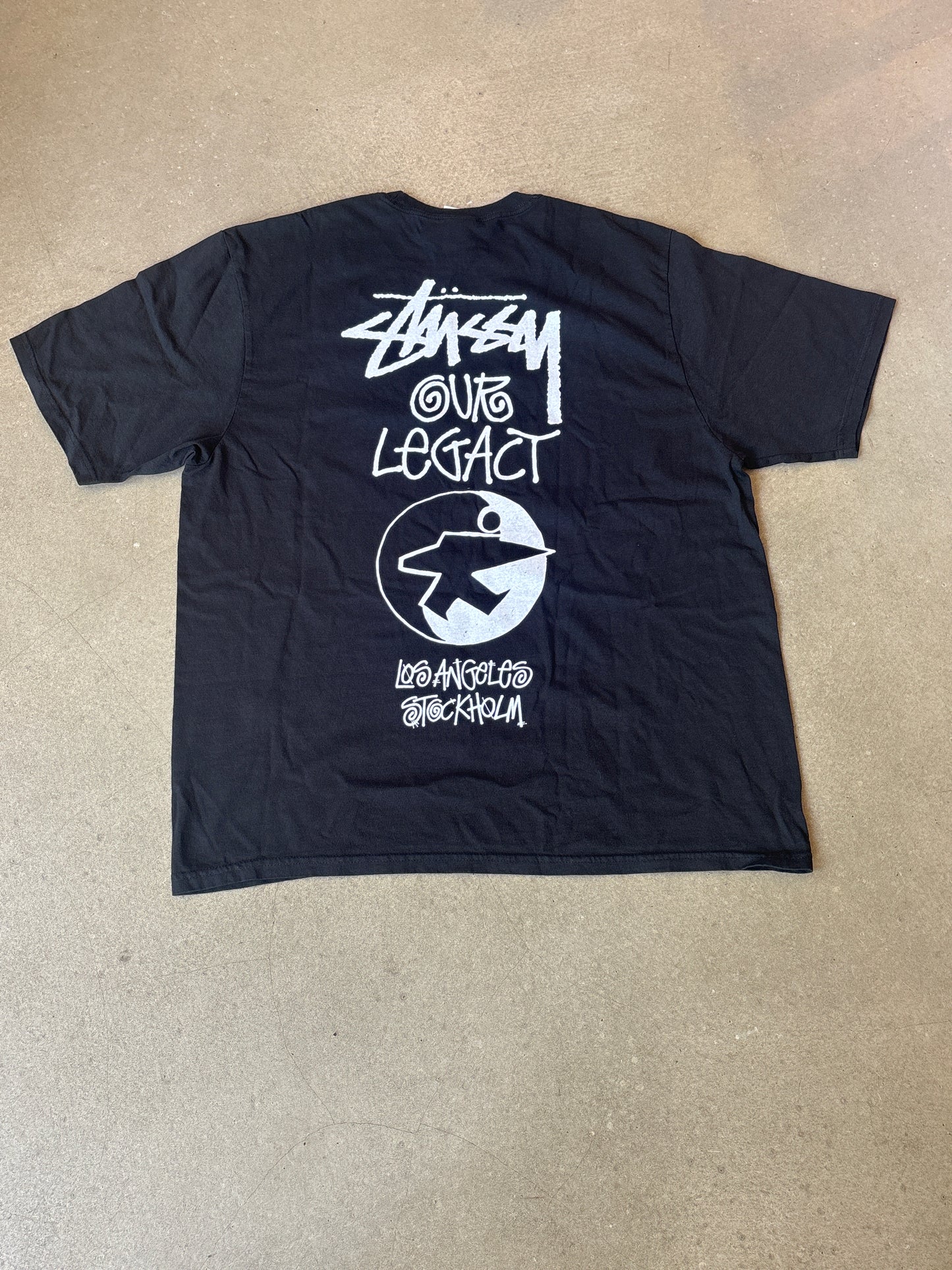 Stussy x Our Legacy Work Shop Surfman Pigment Dyed Tee Black