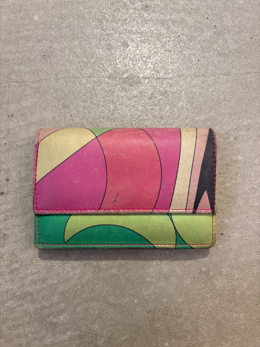 Emilio Pucci Leather Card Wallet Multi