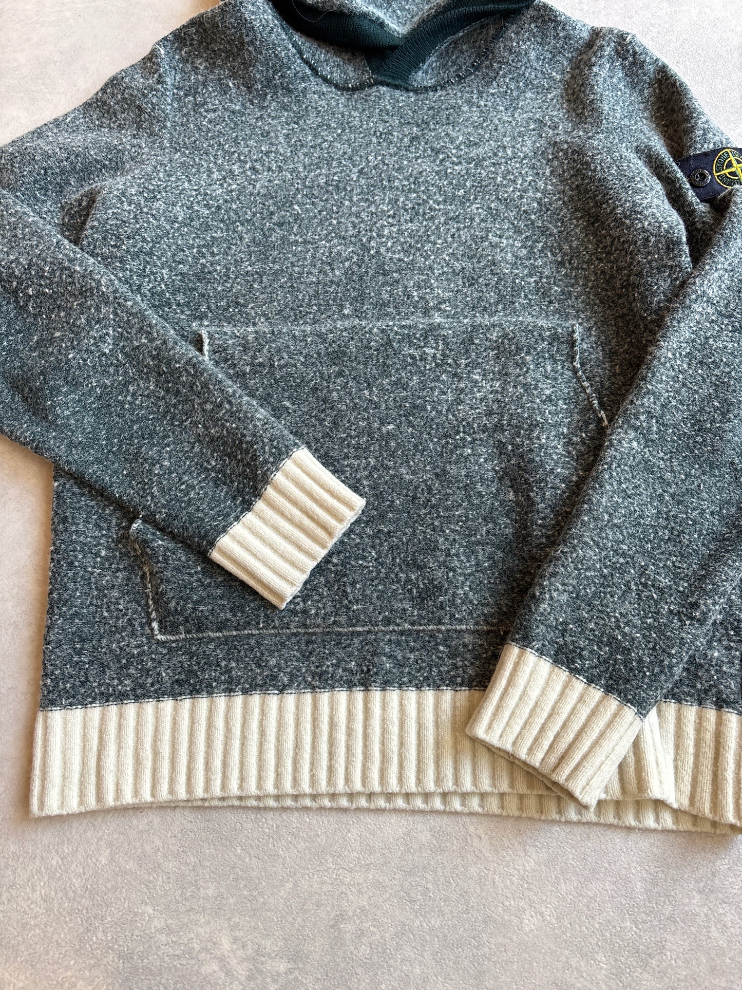 Stone Island Grey Wool Knit Zip -up Junior
