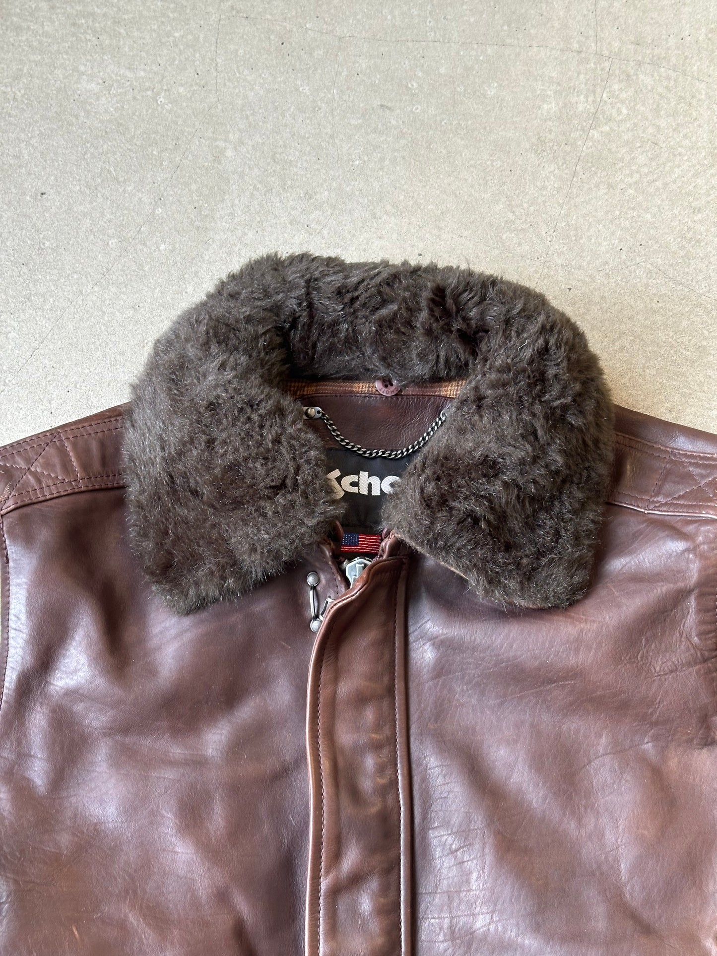 Schott Leather Top Gun Jackets Brown L