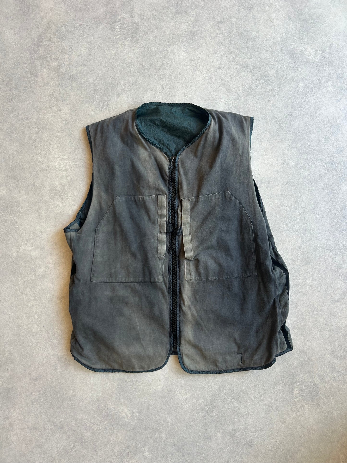 Stone Island 1996 Reversible Green Edge Vest XL