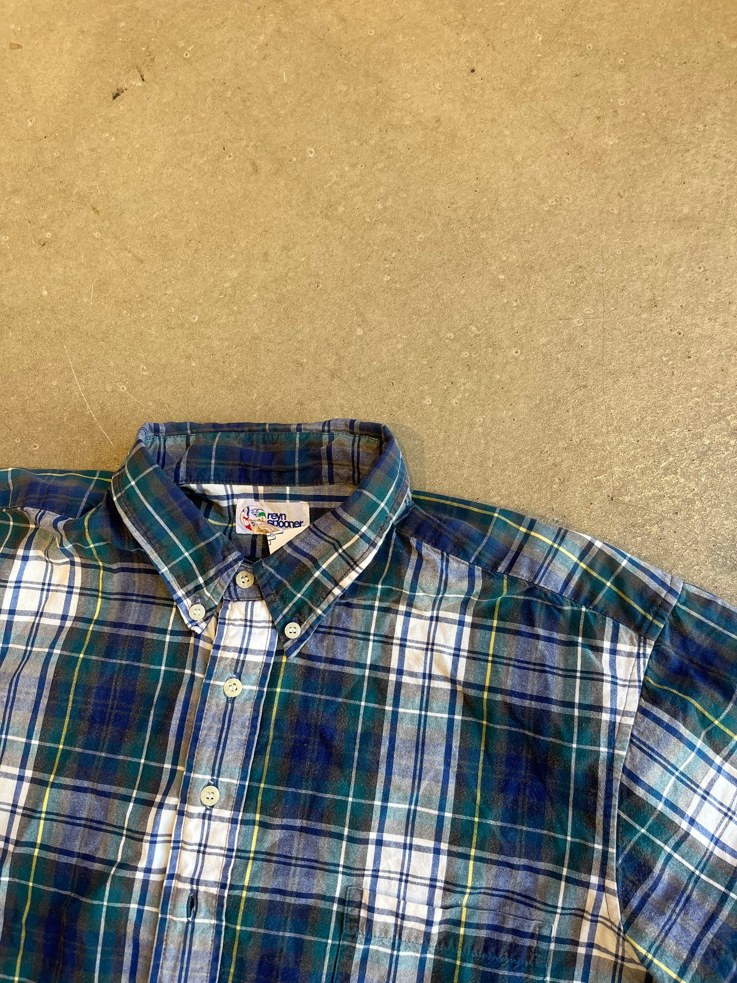 Reyn Spooner Shirt Half Button Up Blue XL