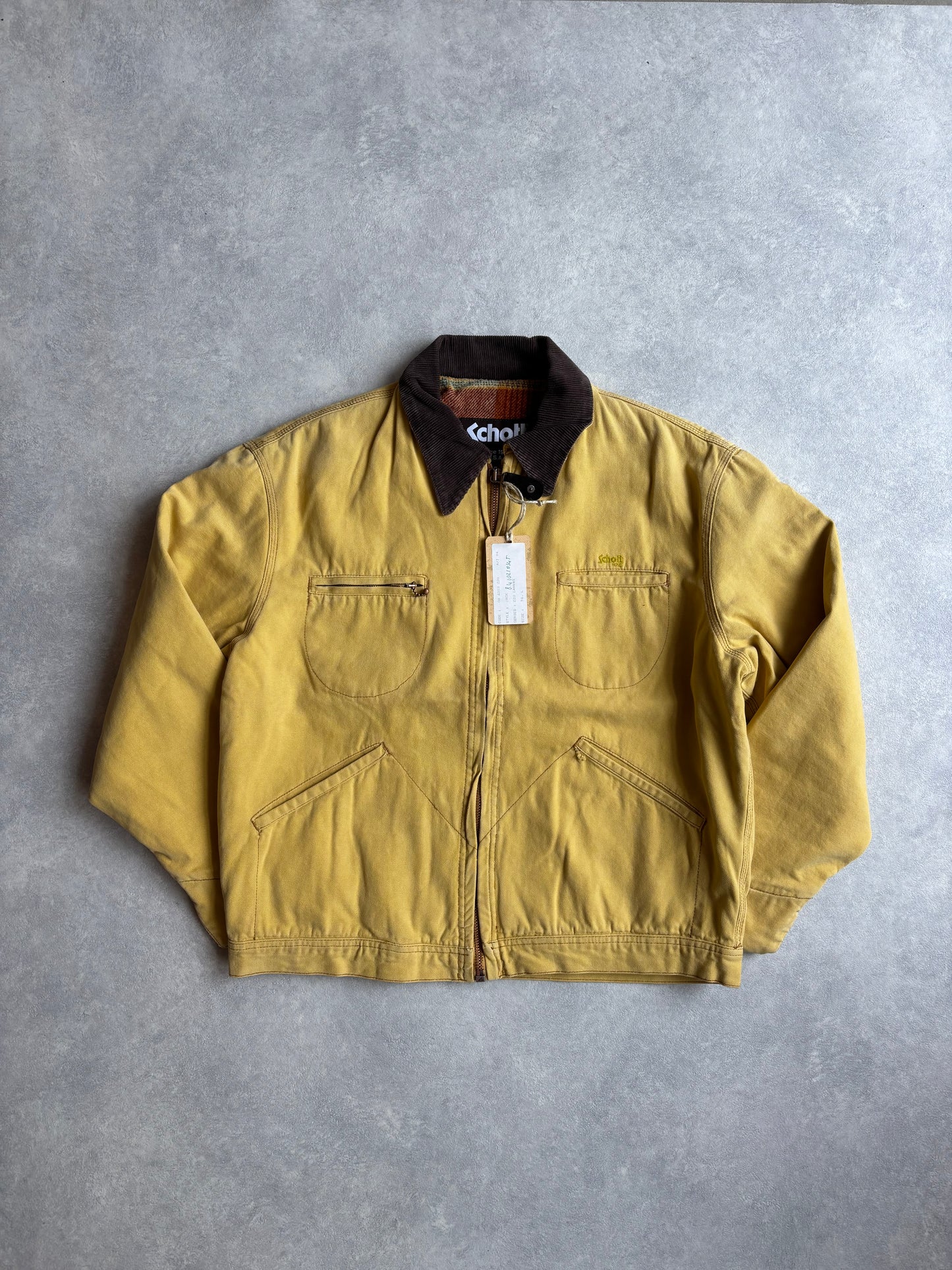 Vintage Schott NYC Yellow Bomber Jacket Large