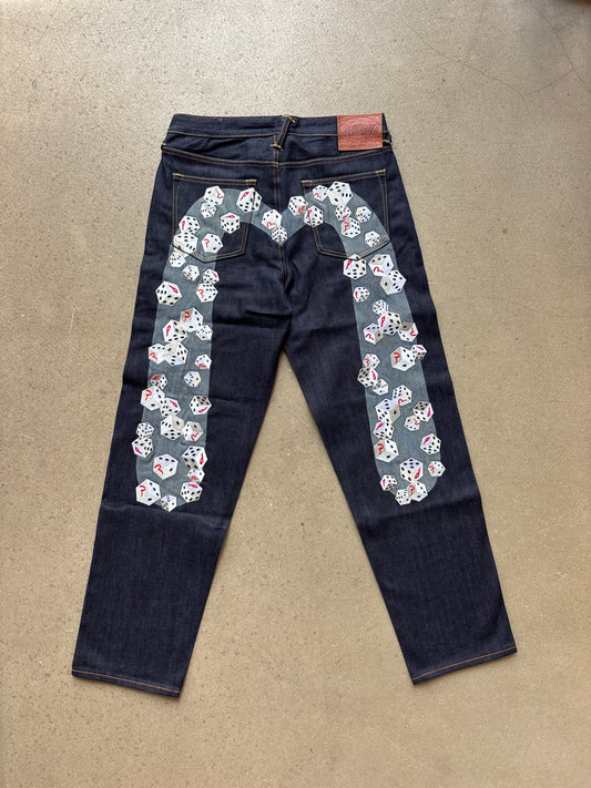 Palace x Evisu Dice Denim Jean Raw