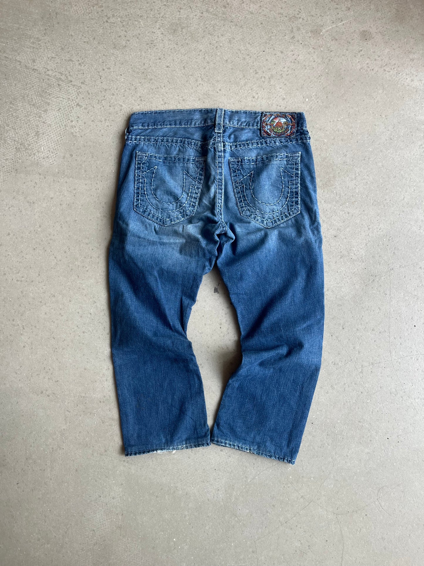 True Religion Baggy Stitched Jeans 36