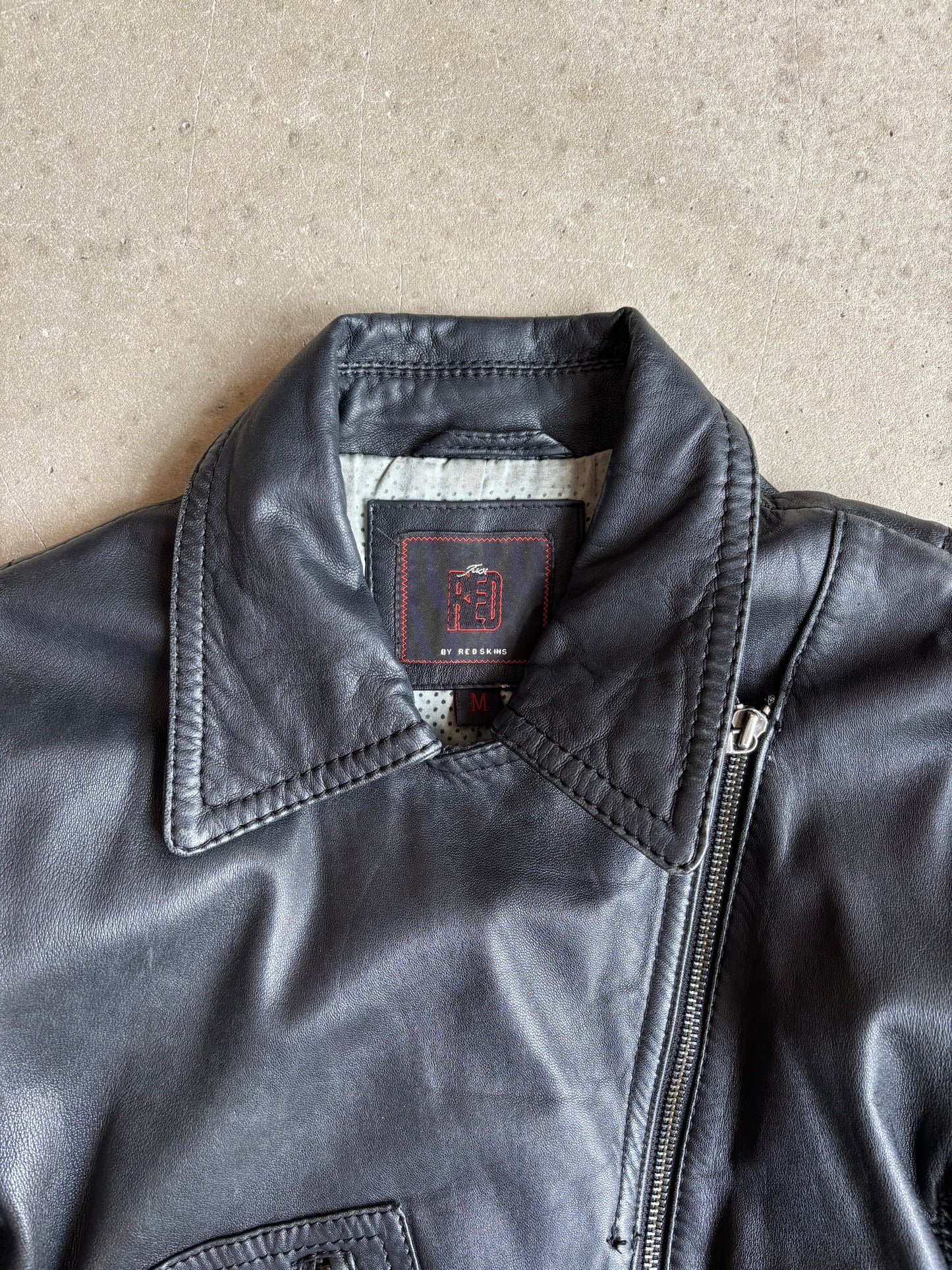 Redskin Black Leather Jacket M