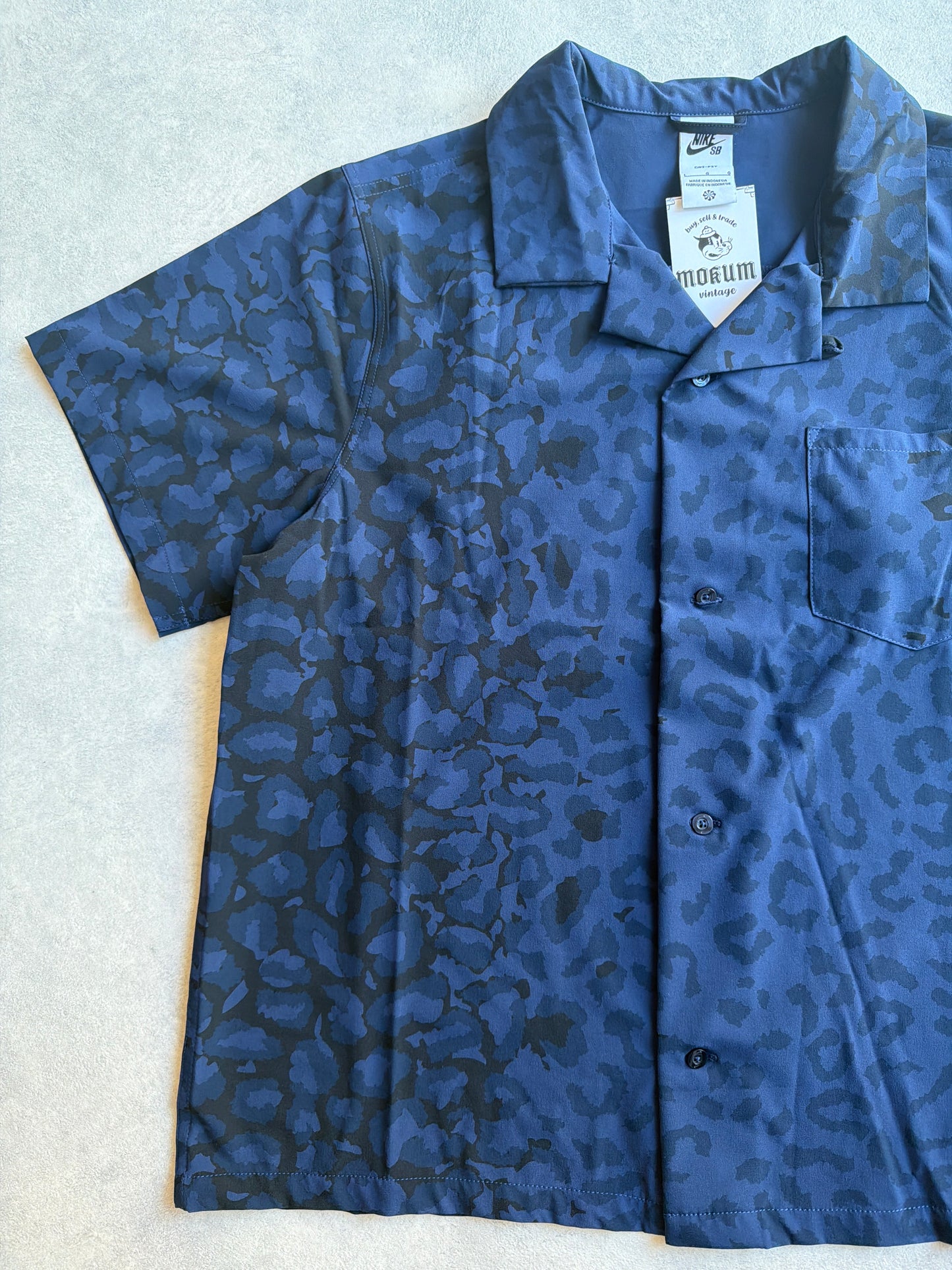 Nike SB Print Bowler Shirt Blue Large