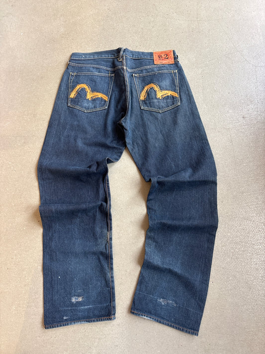 Evisu No. 2 Jeans Size 36 Brown Logo
