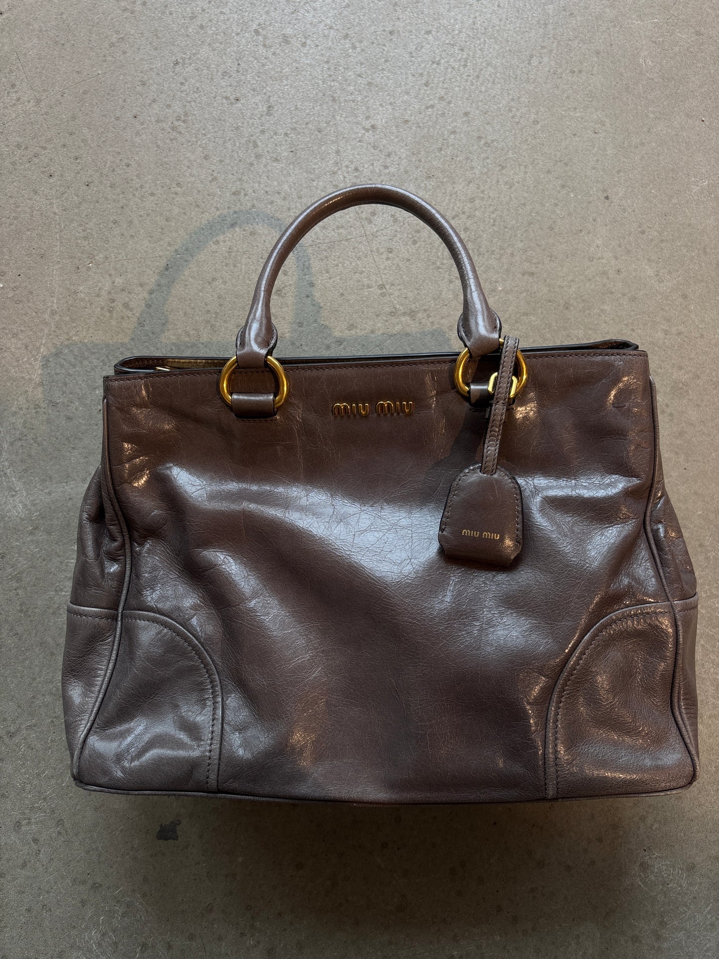 Miu Miu Vitello Leather Shiny Handbag