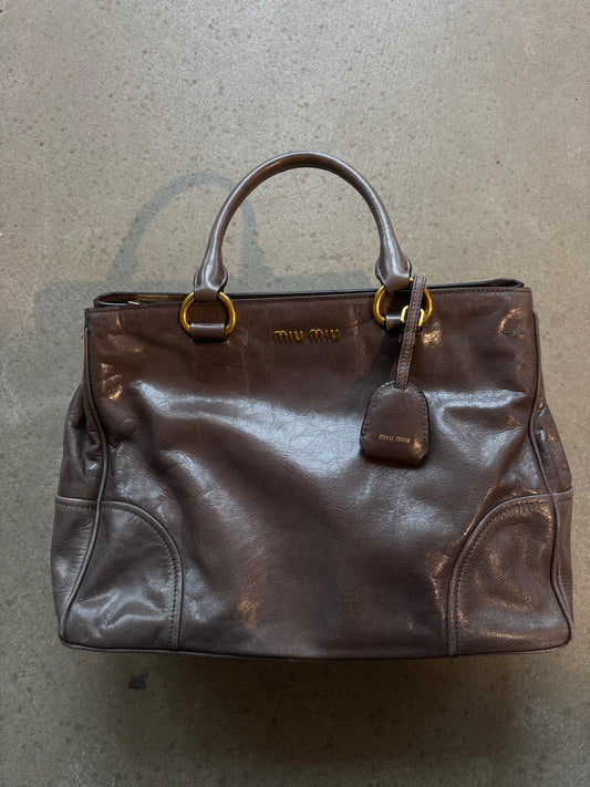 Miu Miu Vitello Leather Shiny Handbag