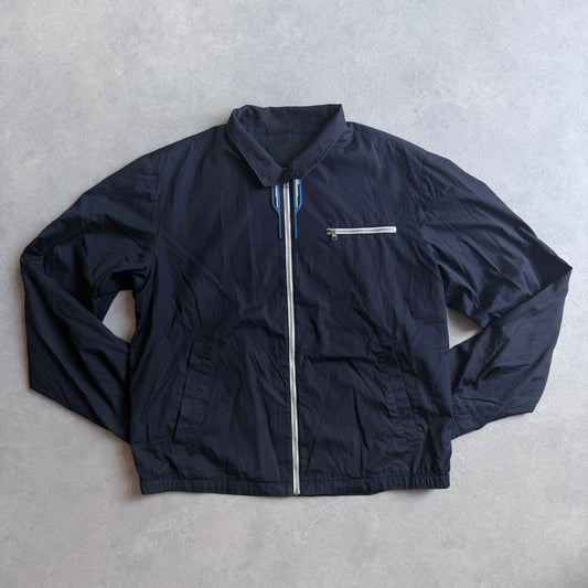Prada Logo Patch Work Jacket Navy Blue XL